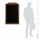 BARDZO DUŻA TABLICA KREDOWA w drewnianej ramie do zawieszenia w pionie - falista listwa górna z możliwością wygrawerowania logo 60x91,5 cm